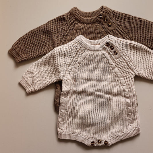 Knitted baby romper